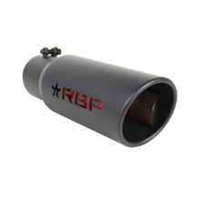 Load image into Gallery viewer, RBP RX-1 High Heat Textured Dual Badged Exhaust Tip Inlet 3.5in / Outlet 4.5in / Length 12in - Black