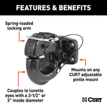 Load image into Gallery viewer, Curt Pintle Hook (60000lbs 2-1/2in or 3in Lunette Eyes)