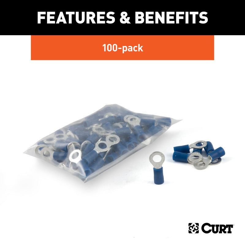 Curt Ring Terminals (16-14 Wire Gauge 10 Stud Size 100-Pack)