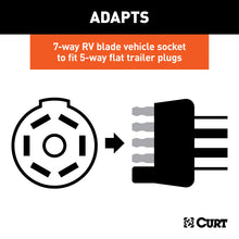 Load image into Gallery viewer, Curt Adapter w/Backup Alarm (7-Way RV Blade Vehicle to 5-Way Flat Trailer)