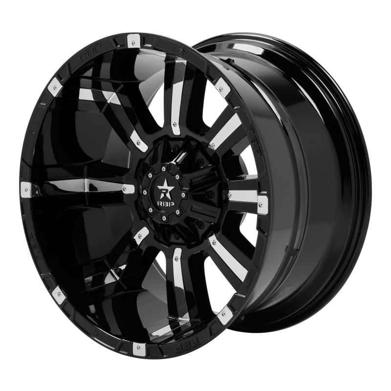 RBP 94R 22x12 6x139.7 BP / 4.75 BS -44mm Offset 108mm CB (Hub Centric) Black w/Chrome Inserts Wheel