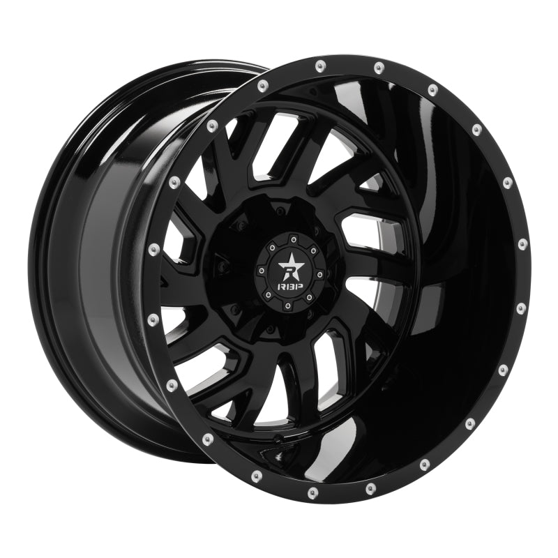 RBP 65R Glock 22x14 8x165.1 BP / 4.5 BS -76mm Offset 121.3mm CB (Hub Centric) Gloss Black Wheel