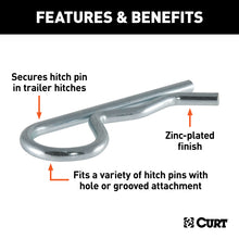 Load image into Gallery viewer, Curt Hitch Clip (Fits 1/2in or 5/8in Pin Zinc Packaged)