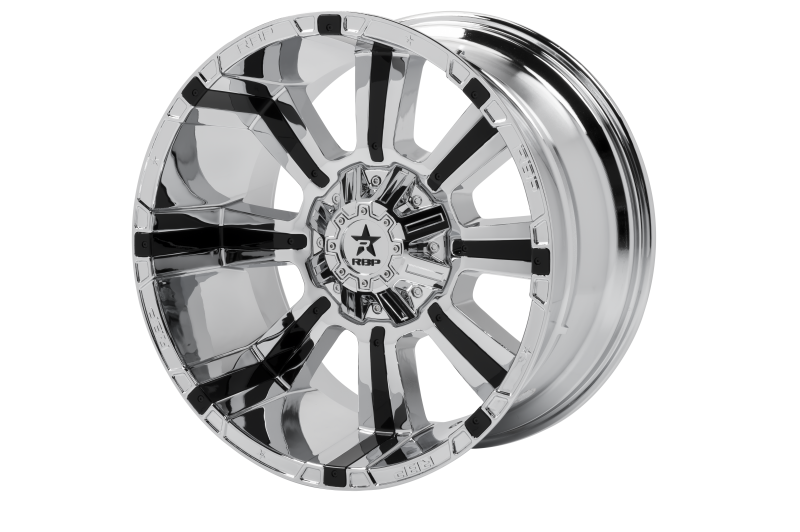RBP 94R 22x12 6x135 BP / 4.75 BS -44mm Offset 87mm CB (Hub Centric) Chrome w/Blk Inserts Wheel
