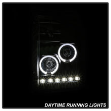 Load image into Gallery viewer, Spyder Ford Super Duty 11-16 Projector Headlights LED Halo DRL All Black PRO-YD-FS11-HL-BKV2