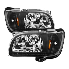 xTune Toyota Tacoma 01-04 1 Piece w/ Black Trim Crystal Headlights Black HD-ON-TT01-1PC-LED-BK