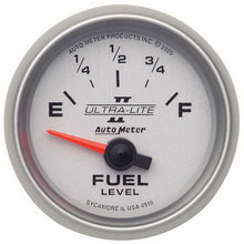 Load image into Gallery viewer, Autometer Ultra-Lite II 52mm 240-33 OHMS Short Sweep Electronic Fuel Level Gauge