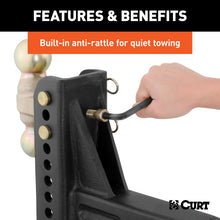 Load image into Gallery viewer, Curt Adjustable Channel Mount w/Dual Ball (2-1/2in Shank 20000lbs 6in Drop)