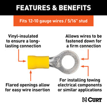 Load image into Gallery viewer, Curt Ring Terminals (12-10 Wire Gauge 5/16in Stud Size 100-Pack)