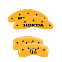 Load image into Gallery viewer, MGP 2 Caliper Covers Engraved Front I-Vtec Yellow Finish Black Characters 2009 Honda Civic