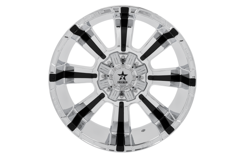 RBP 94R 22x12 6x135 BP / 4.75 BS -44mm Offset 87mm CB (Hub Centric) Chrome w/Blk Inserts Wheel