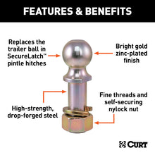 Load image into Gallery viewer, Curt Replacement SecureLatch 2in Pintle Ball (10000lbs 1-1/4 Shank)