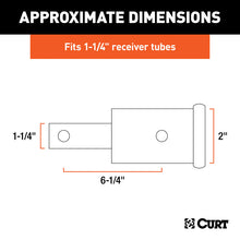 Load image into Gallery viewer, Curt Receiver Tube Adapter (1-1/4in to 2in Shank Not for Towing Use 6-1/4in Length)