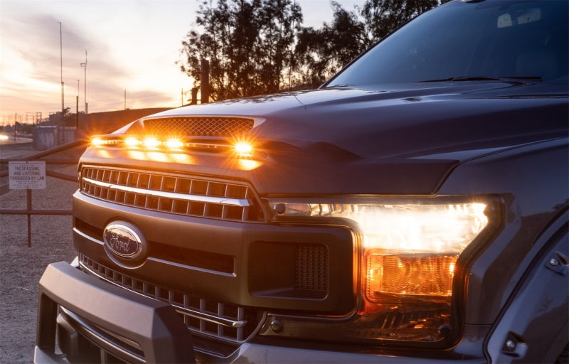 AVS 2019 Ford Ranger Aeroskin Low Profile Light Shield - Black