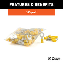 Load image into Gallery viewer, Curt Ring Terminals (12-10 Wire Gauge 5/16in Stud Size 100-Pack)