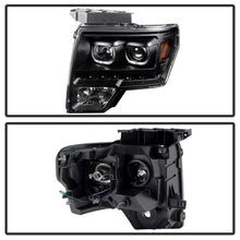 Load image into Gallery viewer, xTune Ford F150 09-14 Projector Headlights Halogen Model Only LED Halo Black PRO-JH-FF15009-CFB-BK