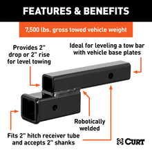 Load image into Gallery viewer, Curt Receiver Hitch Adapter (2in Shank 2in Drop 7500lbs)