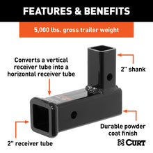 Load image into Gallery viewer, Curt Vertical Receiver Adapter (2in Shank 5000lbs)