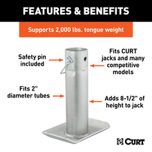Load image into Gallery viewer, Curt Pin-On Jack Foot (Fits 2in Tube 2000lbs 8-1/2in Height Packaged)