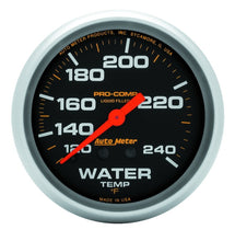 Load image into Gallery viewer, Autometer Liquid Filled Mechanical 66.7mm 120-240 deg F Water Temperature Gauge w/ 12in Tubing