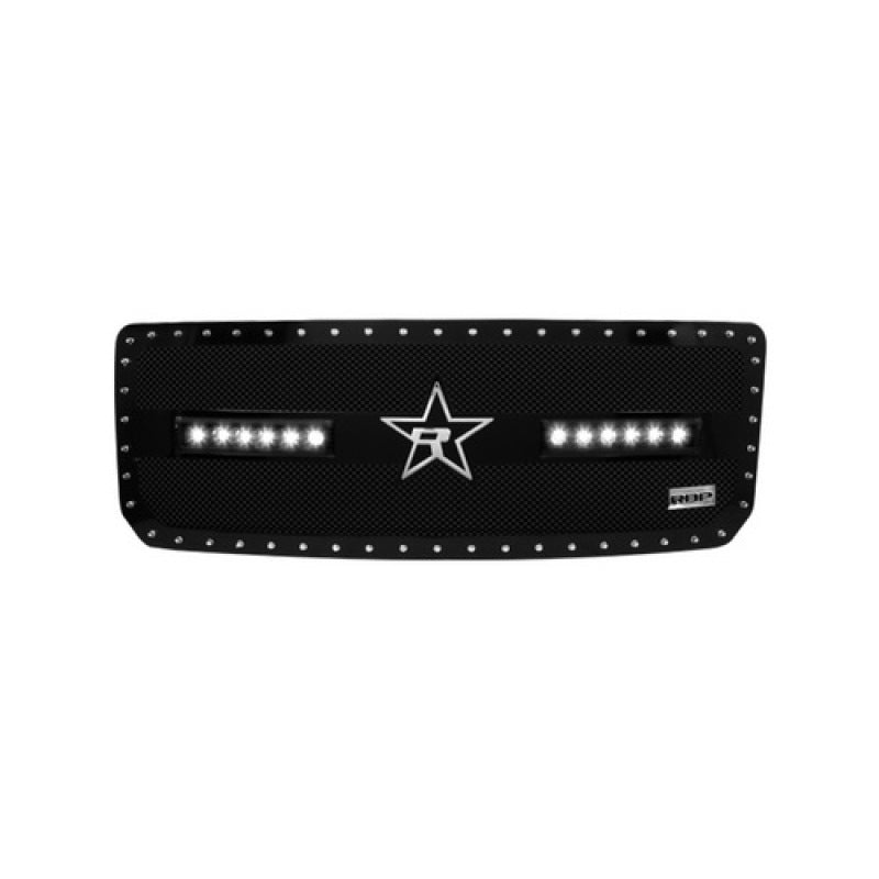 RBP RX-3 Midnight Edition Black LED Bar Grille (Studded) 15-17 GMC Sierra HD 2500/3500