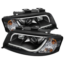 Load image into Gallery viewer, Spyder Audi A6 02-04 Projector Headlights Halogen Model Light Tube DRL Blk PRO-YD-ADA601-LTDRL-BK