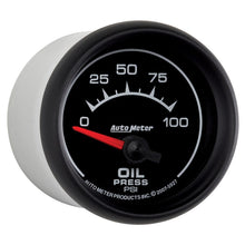 Load image into Gallery viewer, Autometer ES 52mm 100 PSI Short Sweep Electric Oil Pressure Gauge