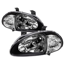 Load image into Gallery viewer, xTune Honda Del Sol 93-97 1Pc Crystal Headlights Black HD-ON-HDEL93-1P-BK