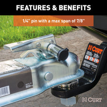 Load image into Gallery viewer, Curt Coupler Lock (1/4in Pin 7/8in Latch Span Barbell Chrome)