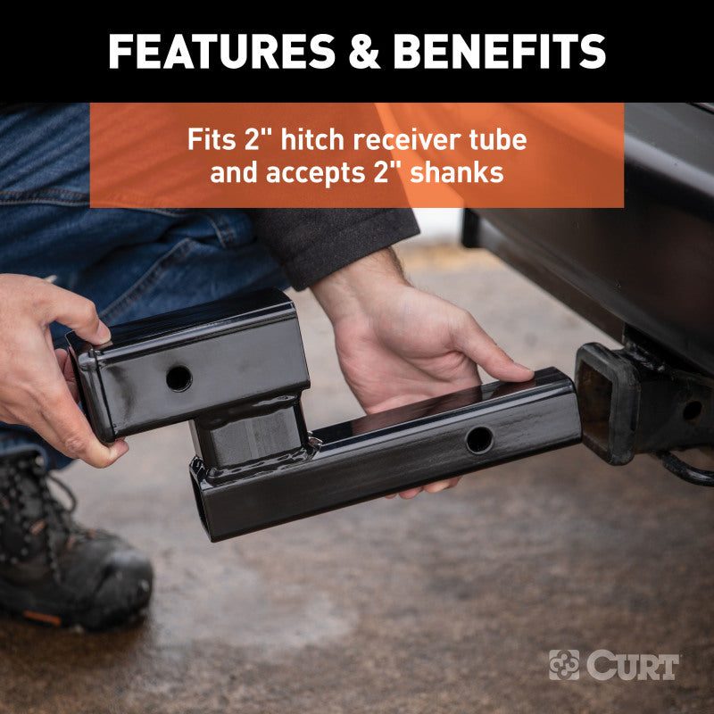 Curt Receiver Hitch Adapter (2in Shank / 4in Drop / 7500 lbs)