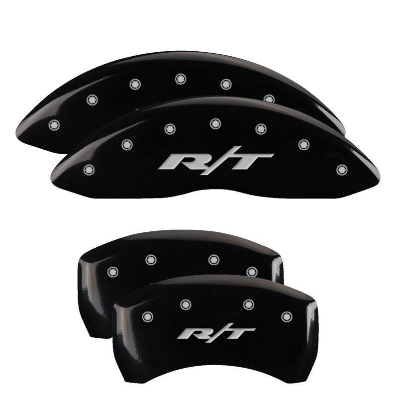 MGP Front set 2 Caliper Covers Engraved Front SRT4 Black finish silver ch