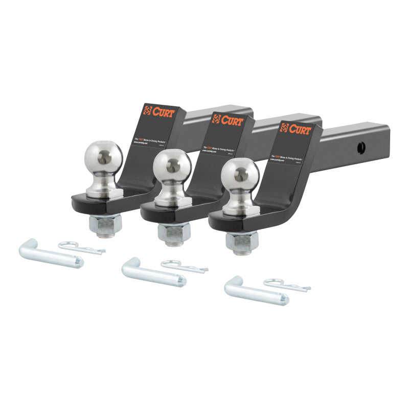 Curt Loaded Ball Mounts w/2in Balls (2in Shank 7500lbs 4in Drop 3-Pack)