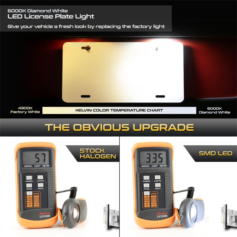 xTune 01-15 Honda Civic LED License Plate Bulb Assembly White 5500K LAC-LP-HA03 - Pair