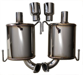 AVO 05-09 Subaru Legacy GT/Legacy Spec B 2.5L SS Mufflers Dual (Set of 2) w/4in Adj Exhaust Tip