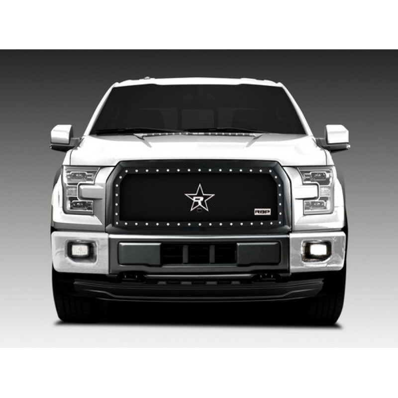RBP RX-5 Halo Series Stud Frame 1pc. Grille 15-17 F-150 Platinum w/FR Camera (Incl. Bracket) - Black