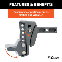 Load image into Gallery viewer, Curt Rebellion XD Adjustable Cushion Hitch Ball Mount (2in Shank 15000lbs 6-1/4in Drop)