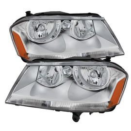 xTune Dodge Avenger 08-14 Crystal Headlights Chrome HD-JH-DA08-AM-C