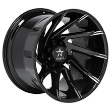 Load image into Gallery viewer, RBP 77R Spike 18x9.0 6x139.7 BP / 5 BS / 0mm Offset 108mm CB Gloss Black w/Machined Accent Wheel
