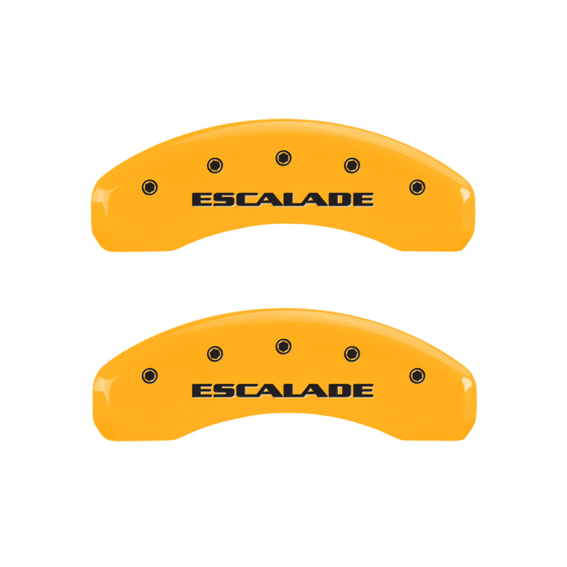 MGP 4 Caliper Covers Engraved F & R Escalade Yellow Finish Black Char 2004 Cadillac Escalade EXT