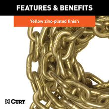 Load image into Gallery viewer, Curt 14ft Transport Binder Safety Chain w/2 Clevis Hooks (18800lbs Yellow Zinc)