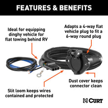 Load image into Gallery viewer, Curt RV Harness - 6 Way Adapter Kit (4-Way Flat Vehicle to 6-Way Round)
