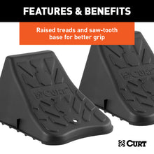 Load image into Gallery viewer, Curt Wheel Chock Set (Up to 17in Wide Wheels)