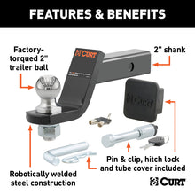 Load image into Gallery viewer, Curt Towing Starter Kit w/2in Ball (2in Shank 7500lbs 4in Drop)