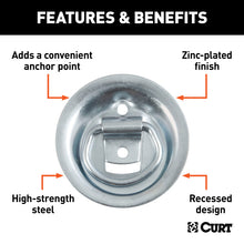 Load image into Gallery viewer, Curt 1-1/8in x 1-5/8in Recessed Tie-Down Ring (1000lbs Clear Zinc)