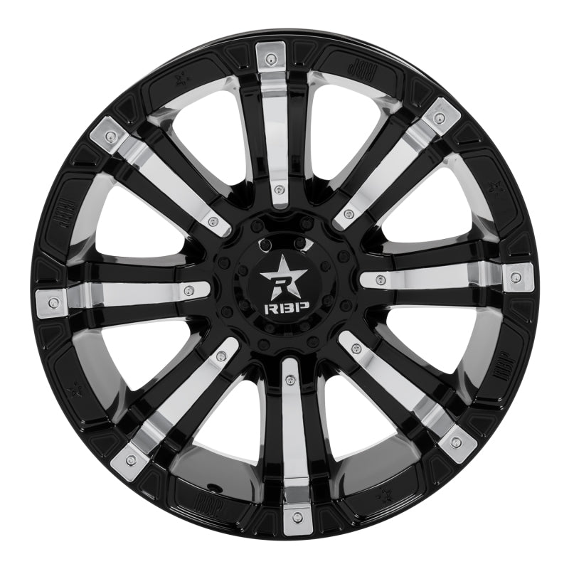 RBP 94R 20x9.0 Blank BP / -12mm Offset 78mm CB Black w/Chrome Inserts Wheel