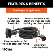 Load image into Gallery viewer, Curt 99-18 Ford F-450 Super Duty 10ft Harness Extension (Adds 7-Way RV Blade to Truck Bed 10 Pack)