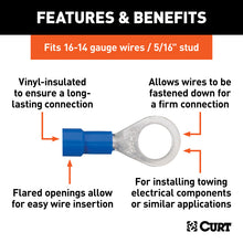 Load image into Gallery viewer, Curt Ring Terminals (16-14 Wire Gauge 5/16in Stud Size 100-Pack)