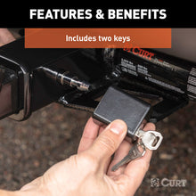 Load image into Gallery viewer, Curt 1/2in Hitch Lock w/5/8in Adapter (1-1/4in or 2in Receiver Deadbolt Chrome)