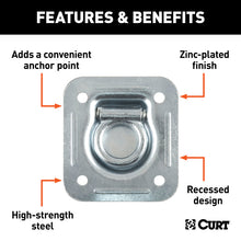 Load image into Gallery viewer, Curt 1-1/2in x 1-1/2in Recessed Tie-Down Ring (5000lbs Clear Zinc)