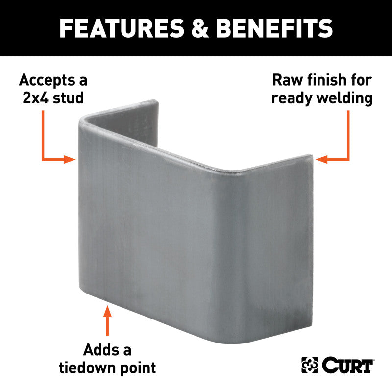 Curt Raw Steel Weld-On Stake Pocket (3-1/2in x 1-5/8in I.D.)